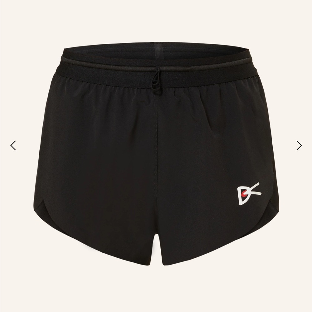 District Vision split hem 3” running shorts